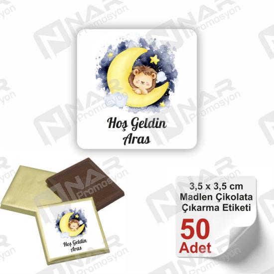 Madlen Çikolata Etiketi - 50 Adet Çikolata Etiketi 