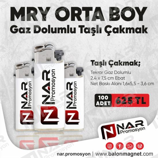 MRY Orta Boy Gaz Dolumlu Çakmak - Baskılı